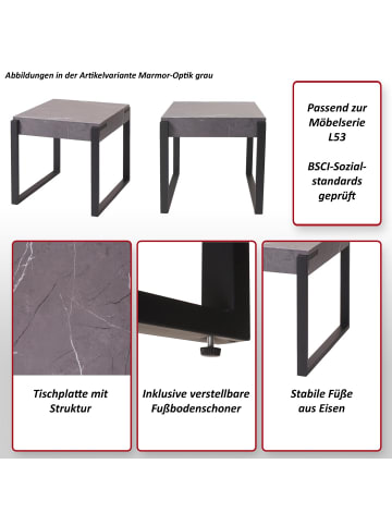 MCW Beistelltisch L53, Marmor-Optik grau