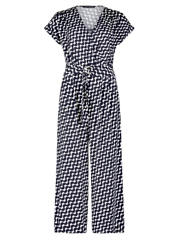 Betty Barclay Jumpsuit mit Eingrifftaschen in Dunkelblau/Weiß