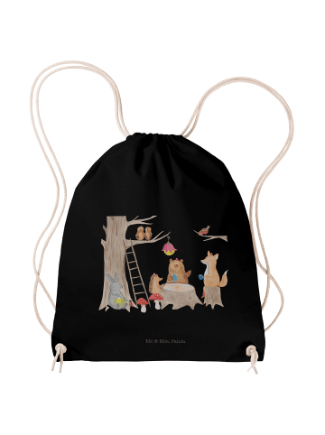 Mr. & Mrs. Panda Tasche Waldtiere Picknick mit Spruch in Schwarz