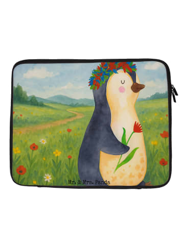 Mr. & Mrs. Panda Notebook Tasche Pinguin Blumen Design ohne Spruch in Weiß