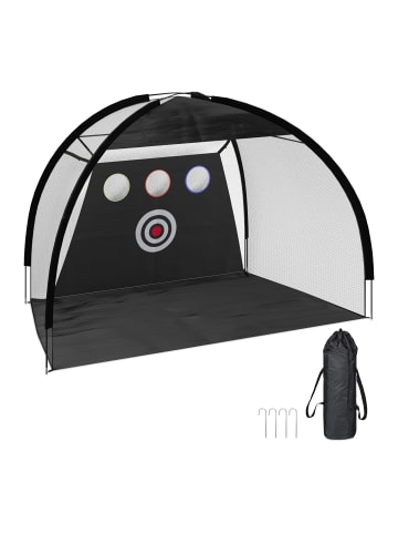 relaxdays Golf Übungsnetz in Schwarz/ Weiß - (B)300 x (H)200 x (T)170 cm