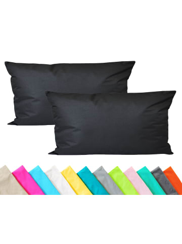 JACK 2er Set Outdoor Kissenhülle 30x50cm in Schwarz