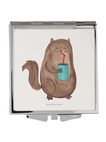 Mr. & Mrs. Panda Schminkspiegel Katze Dose ohne Spruch in Weiß