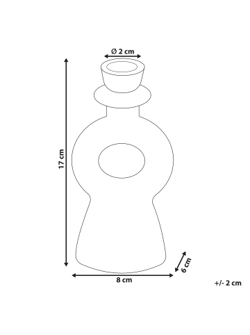 Beliani Kerzenständer SPARTA in Weiß - (W) 8 x (H) 17 x (L) 6 cm