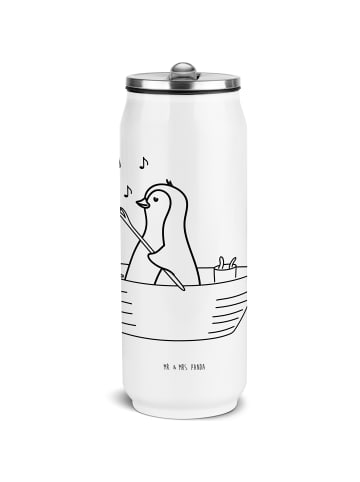 Mr. & Mrs. Panda Getränkedosen Trinkflasche Pinguin Angelboot oh... in Weiß