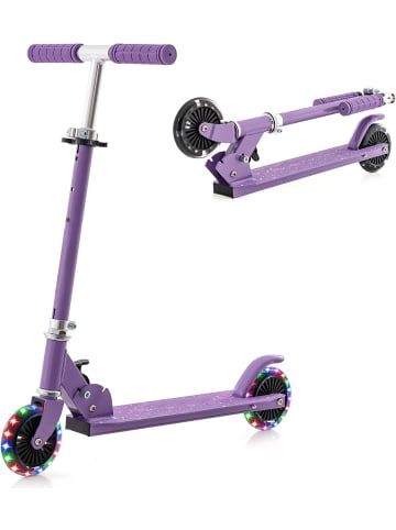 COSTWAY Scooter mit LED-Räder ab 3 Jahren in Lila