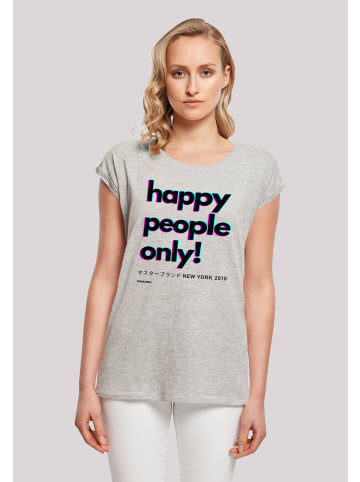 F4NT4STIC T-Shirt Happy people only New York in grau meliert