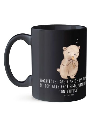 Mr. & Mrs. Panda Tasse Blockflöte Freude mit Spruch in Schwarz