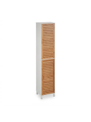 relaxdays Badezimmerschrank in Weiß/ Natur - (B)40 x (H)190 x (T)30 cm