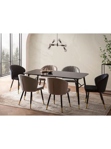 FineBuy Esstisch in Schwarz / MDF / 200x90x76