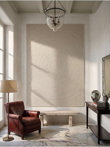KADIMA DESIGN Flachwebteppich Uni flachgewebt pflegeleicht Wohnzimmer Flur Esszimmer in Creme
