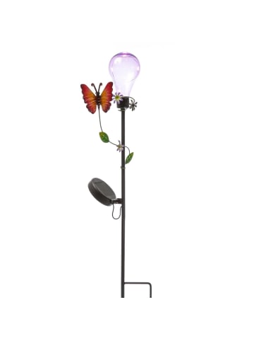 MARELIDA LED Solar Gartenstecker Schmetterling Deko Gartenspieß H: 84cm in bunt