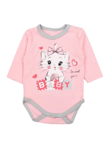 TupTam Baby Bekleidungsset Langarmbody Hose Mütze3 teilig in apricot