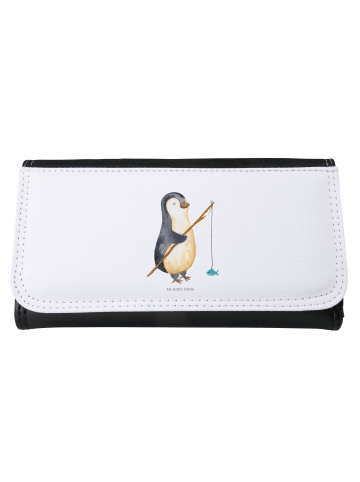 Mr. & Mrs. Panda Frauen Geldbörse Pinguin Angler ohne Spruch in Weiß