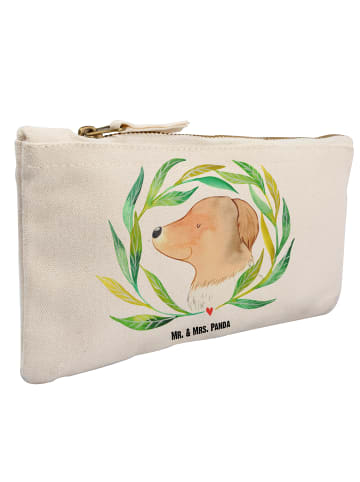 Mr. & Mrs. Panda Schminktasche Hund Blumen ohne Spruch in Weiß
