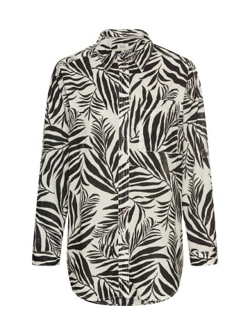 Camel Active Hemdbluse mit Blumenprint aus Baumwolle in Schwarz