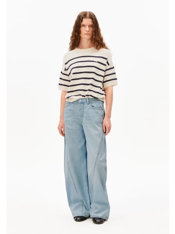armedangels T-Shirt Stripe Linen Blend in beige marine