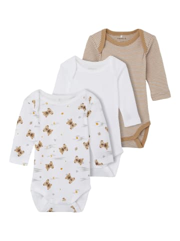 name it Baby Bodys im 3er Pack Teddy Motiv in Beige