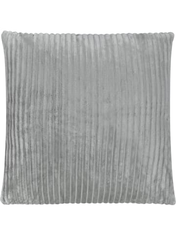 Aspero 4er Set Kissenbezüge aus Streifen-Flanell 45x45 cm Zarate in Hellgrau