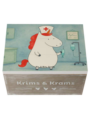 Mr. & Mrs. Panda Erinnerungsbox Einhorn Krankenschwester Design ... in Weiß