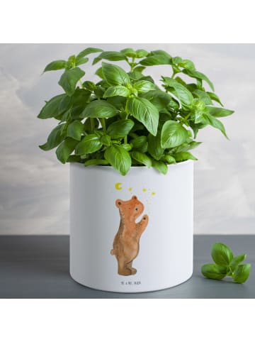 Mr. & Mrs. Panda XL Blumentopf Verliebter Bär ohne Spruch in Weiß