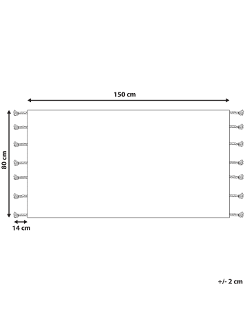 Beliani Kurzflor AGADIR in Weiß/Schwarz - (W) 80 x (H) 2 x (L) 150 cm