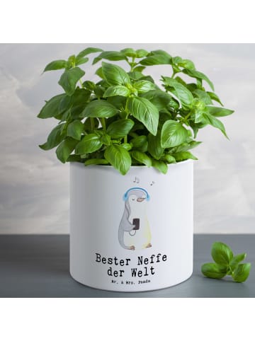 Mr. & Mrs. Panda Blumentopf Pinguin Bester Neffe der Welt mit Sp... in Weiß