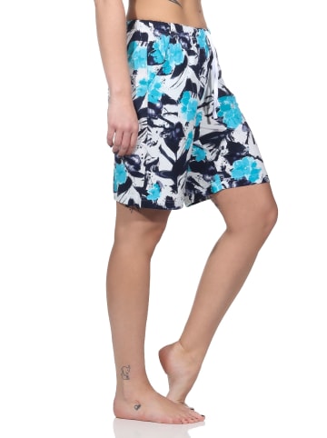 NORMANN Shorty Schlafanzug Hose kurz Mix & Matchflorale - 79785 in hellblau
