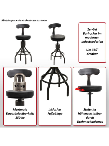 MCW 2er-Set Barhocker N22, Schwarz