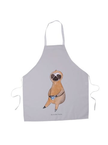 Mr. & Mrs. Panda Grillschürze Faultier Kaffee ohne Spruch in Grau Pastell