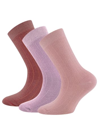 ewers 3er-Set Socken 3er Pack Rippe in rosa