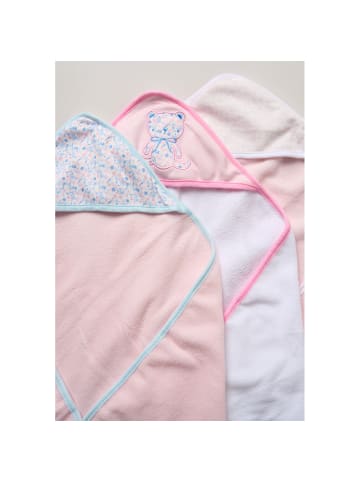 Snuggle Tots Kapuzenhandtücher Bär in rosa/pink