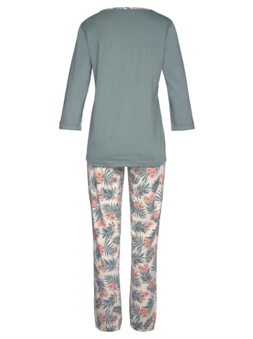 LASCANA Pyjama in jadegrün-bedruckt