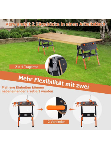 COSTWAY Werkbank 2 in 1 in Schwarz