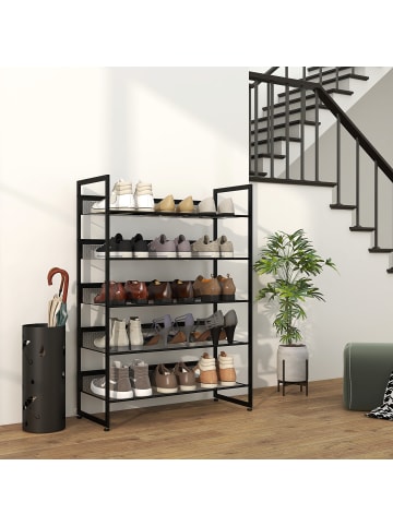 HOMCOM Schuhregal-72L x 30B x 102H cm-Schwarz