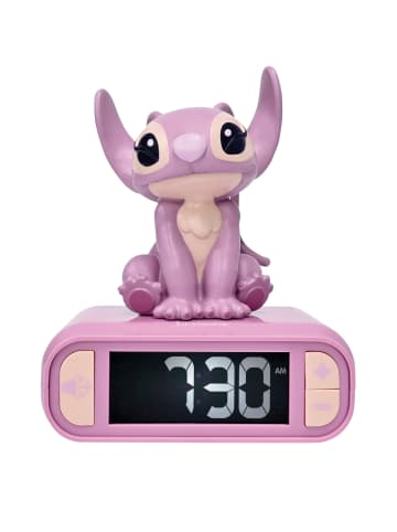 LEXIBOOK® Disney Stitch Angel 3D-Nachtlicht-Wecker mit Soundeffekten
