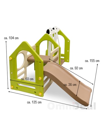 LittleTom Spielplatz mit Rutsche und Schaukel155x135cm in Grün