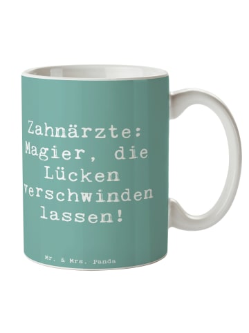Mr. & Mrs. Panda Teebecher Spruch Zahnarzt Magier mit Spruch in Meeresbrise