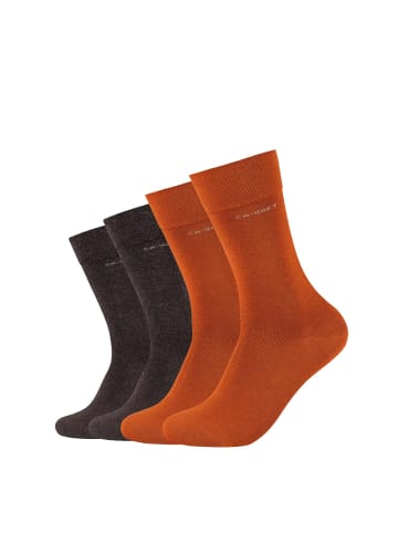 camano Socken für Damen und Herren Businesssocken Komfortbund Bequem Langlebig Baumwolle Soft  mit verstärktem Fersen- und Zehenbereich 4er Pack ca-soft in rust