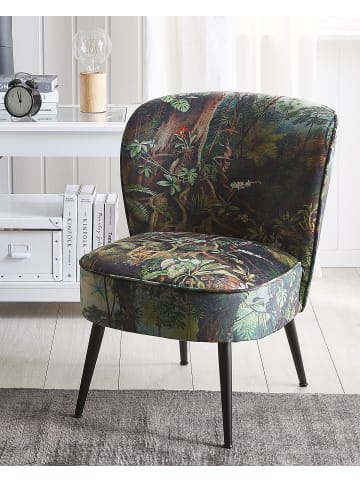 Beliani Sessel VOSS in Grün/Schwarz/Braun - (W) 60 x (H) 76 x (L) 52 cm