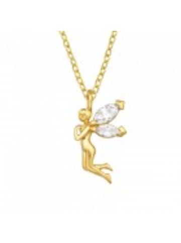 Alexander York Kette mit Anhänger ELFE in Gold aus 925 Sterling Silber, 2-tlg. in gold