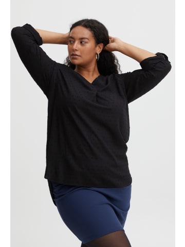Fransa Langarmbluse FPCOYA TU 1 20611094  Bluse mit V-Ausschnitt in schwarz