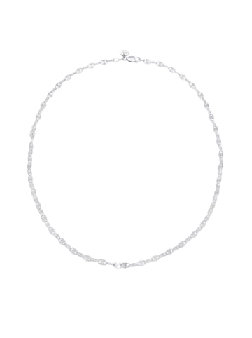 Elli Halskette 925 Sterling Silber Plättchen, Valentino Chain in Silber