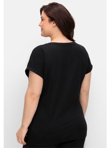 sheego Oversize-Shirt in schwarz