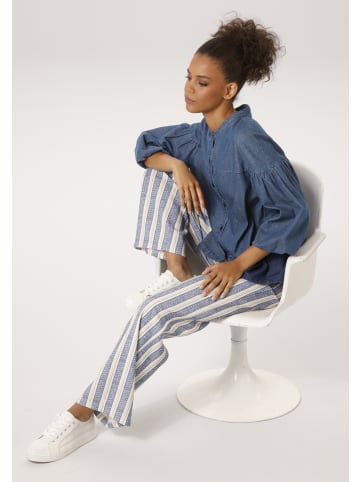 Aniston CASUAL Jeansbluse in dunkel blau