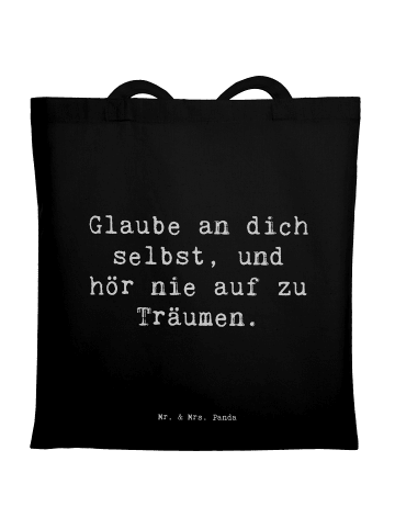 Mr. & Mrs. Panda Tragetasche Spruch Glaube an sich selbst mit Sp... in Schwarz