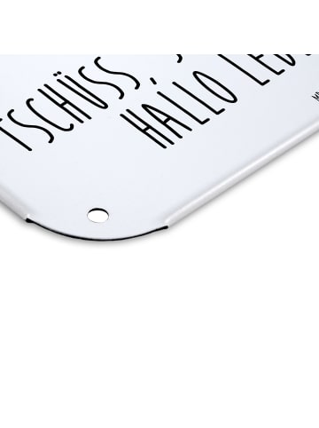 Mr. & Mrs. Panda Wandbild Blume HageRundunge mit Spruch in Weiß