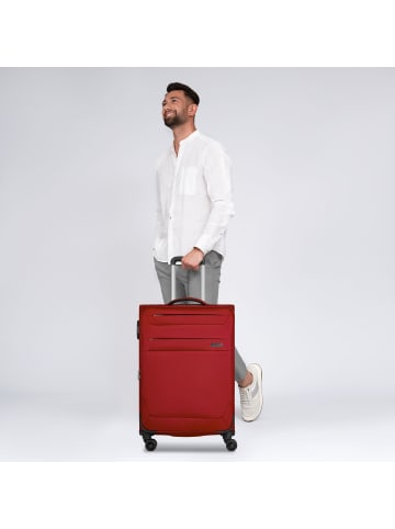 Worldpack Chicago 4 Rollen Trolley M 67 cm mit Dehnfalte dark-red