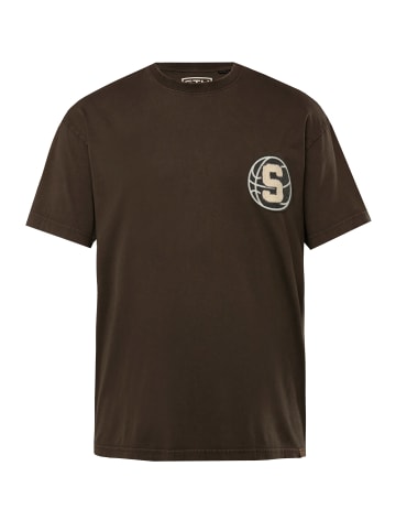 STHUGE Kurzarm T-Shirt in dunkelbraun