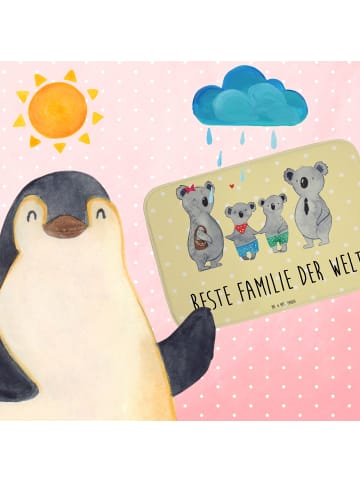 Mr. & Mrs. Panda Badematte Koala Familie zwei mit Spruch in Gelb Pastell